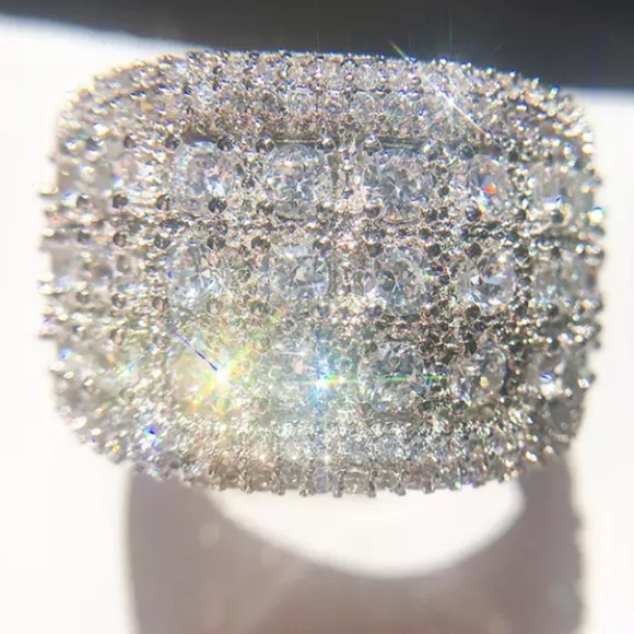 Sterling Silver wide shiny ring - Picture 4 of 5